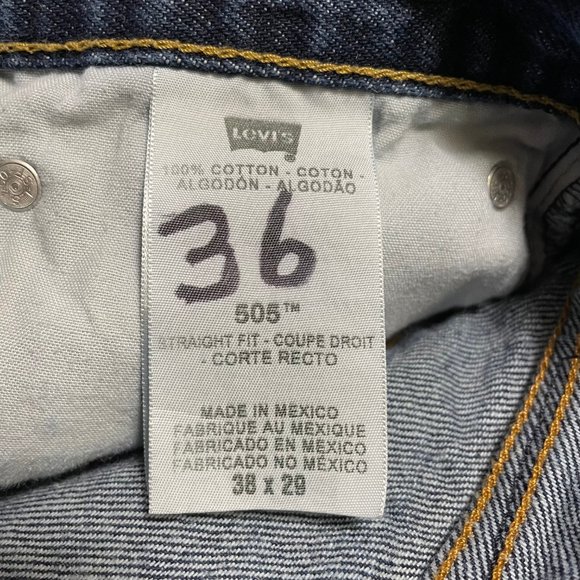 Levi's 505 Men's Blue Jeans Size W38 L29 Pockets - Picture 11 of 15